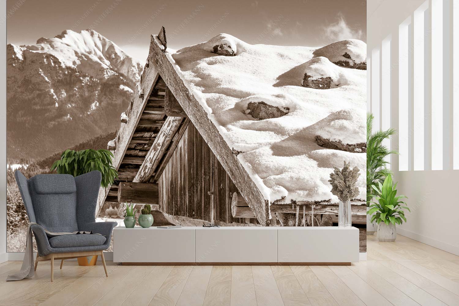 Ein traditioneller Heustadl mit Schindeldach bei der Pfeifferalm - First - Größe ca. 300x200cm, Seitenverhältnis 3:2 - Stadel mit Soierngebirge - weitere Infos unter https://www.kriner-weiermann.de