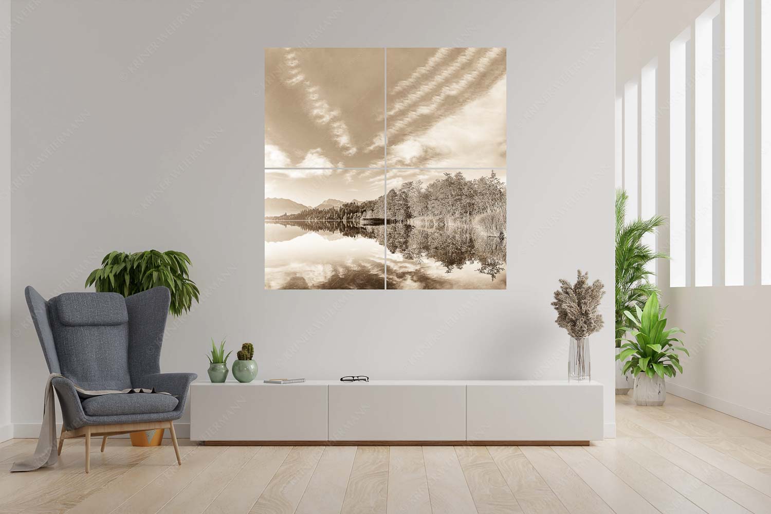 Freudiger Morgen – 4er Split, Größe ca. 180x180cm, Seitenverhältnis 1:1 — Barmsee mit Soiern und Karwendel Sonnenaufgang am Barmsee mit Blick zum Karwendel - Freudiger Morgen - 4er Split, Größe ca. 180x180cm, Seitenverhältnis 1:1 - Barmsee mit Soiern und Karwendel - weitere Infos unter https://www.kriner-weiermann.de