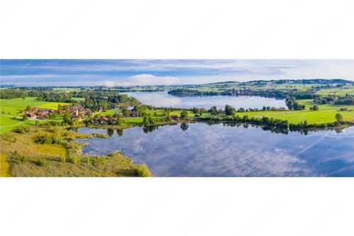 Blick über Froschhauser- und Riegsee - Froschhausen - Seitenverhältnis 3:1 - Riegsee und Froschhauser See - weitere Infos unter https://www.kriner-weiermann.de