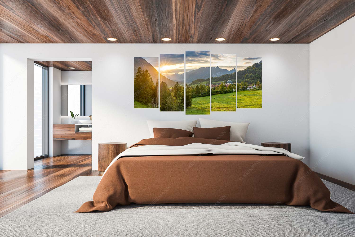 Gelöbnis – 5er Split, Größe ca. 200x100cm, Seitenverhältnis 2:1 — Kloster Ettal mit Sonnenuntergang im Graswangtal Blick über Kloster Ettal zum Kofel und ins Graswangtal - Gelöbnis - 5er Split, Größe ca. 200x100cm, Seitenverhältnis 2:1 - Kloster Ettal mit Sonnenuntergang im Graswangtal - weitere Infos unter https://www.kriner-weiermann.de