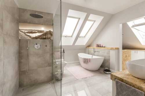 Blick über Wank ins Wettersteingebirge - Genuss - Größe ca. 100x50cm, Seitenverhältnis 2:1 - Bergsteiger im Estergebirge über Nebelmeer - weitere Infos unter https://www.kriner-weiermann.de