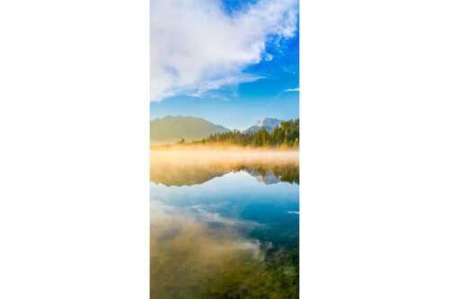 Sommermorgen am Barmsee mit Soiern- und Karwendelgebirge - Gespiegelt - Seitenverhältnis 1:2 - Spiegelung am Barmsee mit Soierngebirge - weitere Infos unter https://www.kriner-weiermann.de