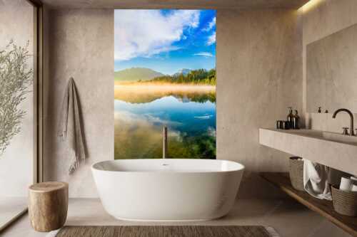 Sommermorgen am Barmsee mit Soiern- und Karwendelgebirge - Gespiegelt - Größe ca. 160x240cm, Seitenverhältnis 2:3 - Spiegelung am Barmsee mit Soierngebirge - weitere Infos unter https://www.kriner-weiermann.de