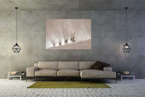 Schneeverfrachtung beim Aufstieg über den Grat - Gestöber - Größe ca. 180x120cm, Seitenverhältnis 3:2 - Skitour - weitere Infos unter https://www.kriner-weiermann.de