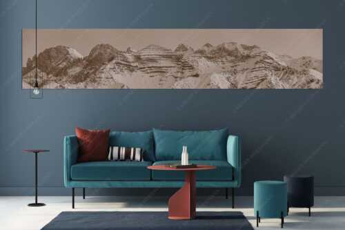 Soiernspitze mit Karwendelgipfel - Gipfelparade - Größe ca. 350x70cm, Seitenverhältnis 5:1 - Soiernspitze mit Birkkarspitze - weitere Infos unter https://www.kriner-weiermann.de
