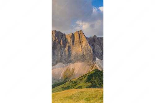 Sonnenaufgang mit Lalidererkette im Karwendel - Goldene Kette - Seitenverhältnis 1:2 - Karwendel Hauptkamm mit Laliderer - weitere Infos unter https://www.kriner-weiermann.de