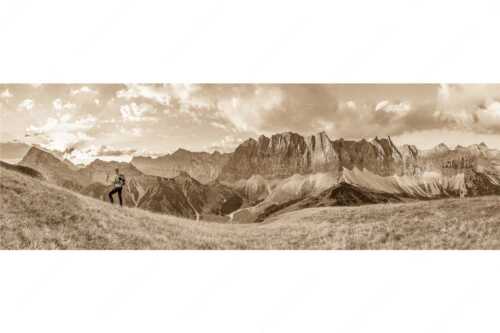 Sonnenaufgang mit Lalidererkette im Karwendel - Goldene Kette - Seitenverhältnis 3:1 - Karwendel Hauptkamm mit Laliderer - weitere Infos unter https://www.kriner-weiermann.de