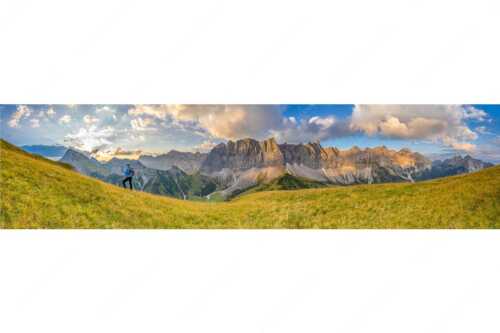 Sonnenaufgang mit Lalidererkette im Karwendel - Goldene Kette - Seitenverhältnis 4:1 - Karwendel Hauptkamm mit Laliderer - weitere Infos unter https://www.kriner-weiermann.de