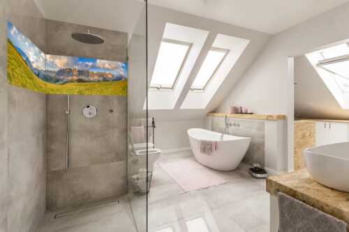 Sonnenaufgang mit Lalidererkette im Karwendel - Goldene Kette - Größe ca. 240x60cm, Seitenverhältnis 4:1 - Karwendel Hauptkamm mit Laliderer - weitere Infos unter https://www.kriner-weiermann.de