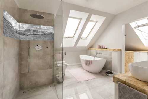 Sonnenaufgang mit Lalidererkette im Karwendel - Goldene Kette - Größe ca. 240x60cm, Seitenverhältnis 4:1 - Karwendel Hauptkamm mit Laliderer - weitere Infos unter https://www.kriner-weiermann.de