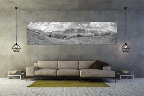 Sonnenaufgang mit Lalidererkette im Karwendel - Goldene Kette - Größe ca. 320x80cm, Seitenverhältnis 4:1 - Karwendel Hauptkamm mit Laliderer - weitere Infos unter https://www.kriner-weiermann.de