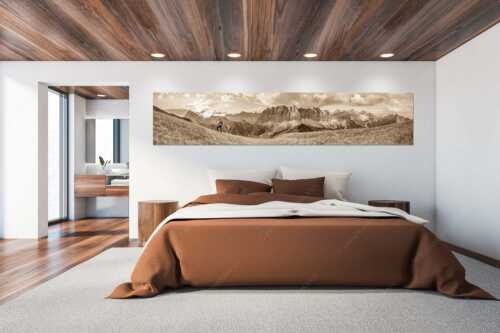 Sonnenaufgang mit Lalidererkette im Karwendel - Goldene Kette - Größe ca. 300x60cm, Seitenverhältnis 5:1 - Karwendel Hauptkamm mit Laliderer - weitere Infos unter https://www.kriner-weiermann.de