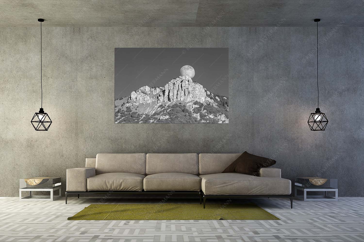 Große Sache – Größe ca. 180x120cm, Seitenverhältnis 3:2 — Vollmond mit Signalkopf Aufgehender Vollmond hinter Signalkopf mit Wanderer am Gipfel - Große Sache - Größe ca. 180x120cm, Seitenverhältnis 3:2 - Vollmond mit Signalkopf - weitere Infos unter https://www.kriner-weiermann.de