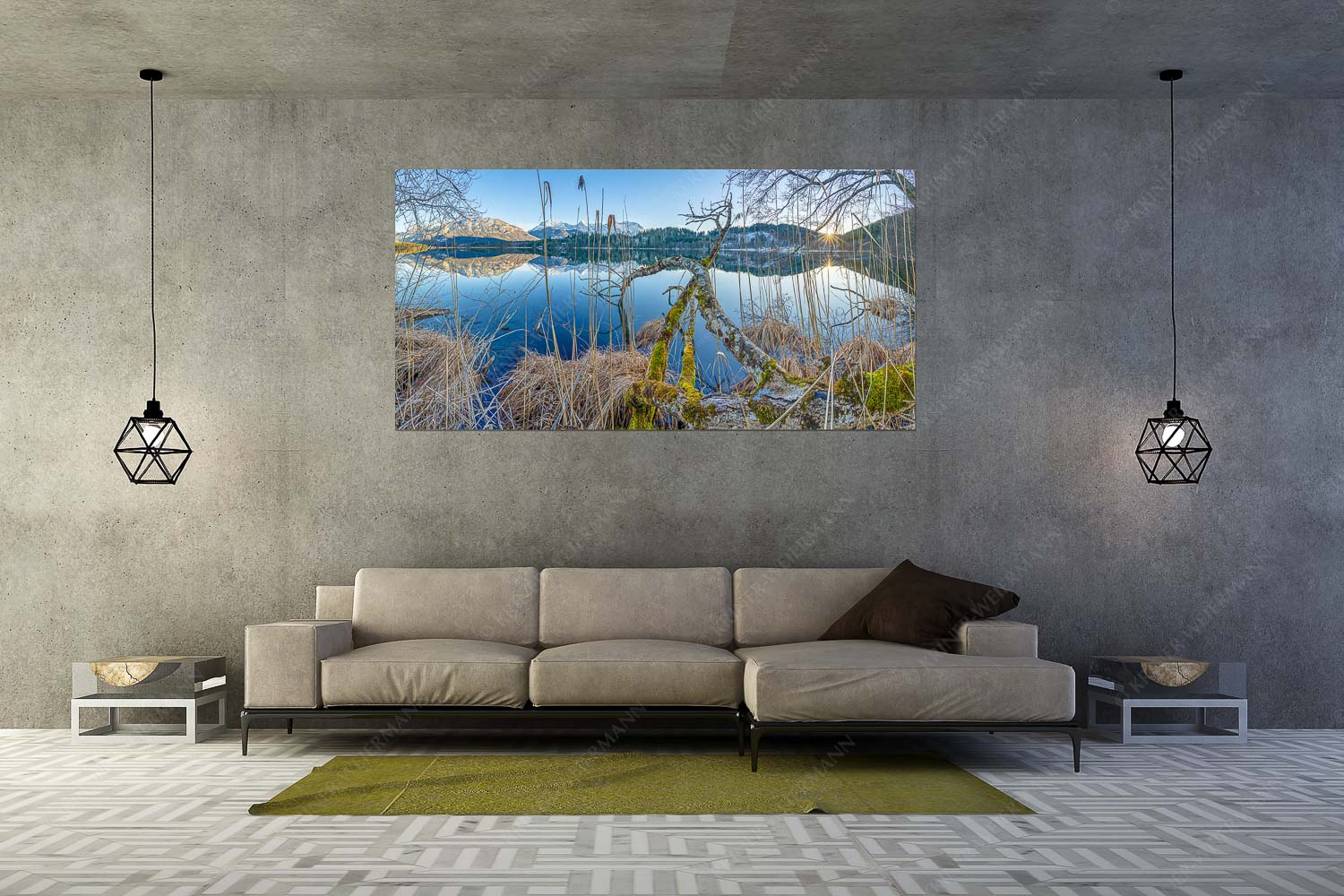 Gstrüp – Größe ca. 200x100cm, Seitenverhältnis 2:1 — Wildes Barmsee Ufer Letzes Sonnelicht am Barmsee - Gstrüp - Größe ca. 200x100cm, Seitenverhältnis 2:1 - Wildes Barmsee Ufer - weitere Infos unter https://www.kriner-weiermann.de