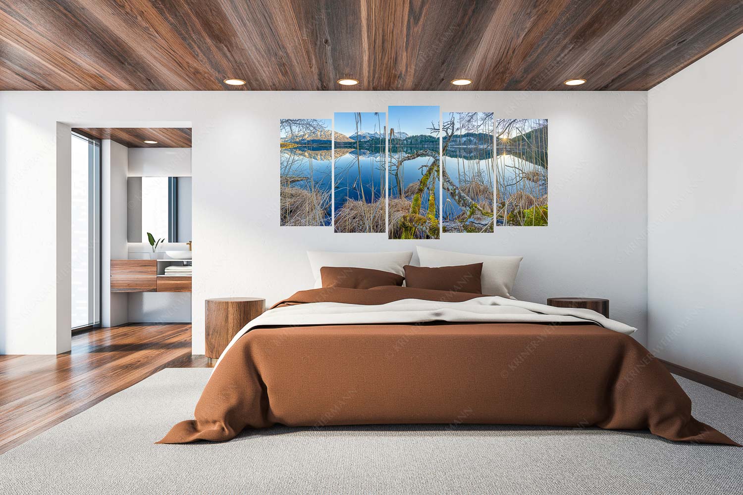 Gstrüp – 5er Split, Größe ca. 200x100cm, Seitenverhältnis 2: — Wildes Barmsee Ufer Letzes Sonnelicht am Barmsee - Gstrüp - 5er Split, Größe ca. 200x100cm, Seitenverhältnis 2: - Wildes Barmsee Ufer - weitere Infos unter https://www.kriner-weiermann.de