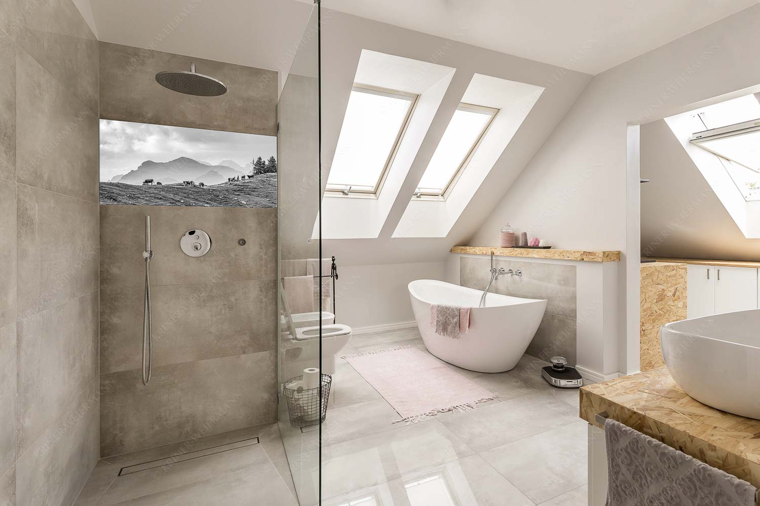 Heile Welt – Größe ca. 100x50cm, Seitenverhältnis 2:1 — Almwirtschaft im Estergebirge Weidevieh im Spätsommer auf der Kuhalm mit Blick auf Soiern- und Karwendelgebirge - Heile Welt - Größe ca. 100x50cm, Seitenverhältnis 2:1 - Almwirtschaft im Estergebirge - weitere Infos unter https://www.kriner-weiermann.de