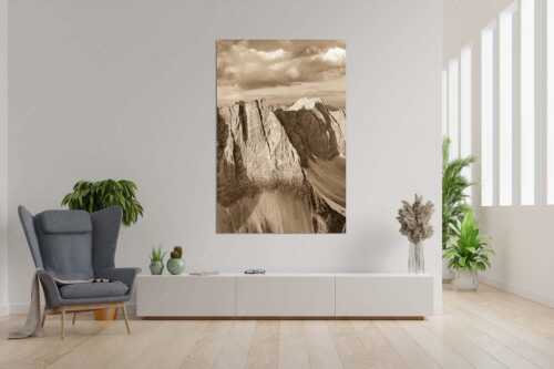 Erstes Licht an der Lalidererwand im Karwendel - Herzog Kante - Größe ca. 120x180cm, Seitenverhältnis 2:3 - Lalidererspitze im Karwendelgebirge - weitere Infos unter https://www.kriner-weiermann.de