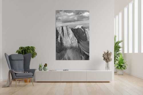 Erstes Licht an der Lalidererwand im Karwendel - Herzog Kante - Größe ca. 120x180cm, Seitenverhältnis 2:3 - Lalidererspitze im Karwendelgebirge - weitere Infos unter https://www.kriner-weiermann.de