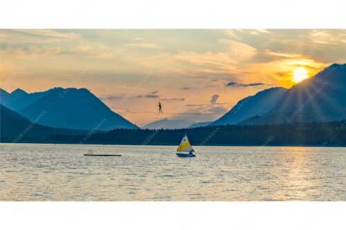 650 Meter lange Slakline über dem Silvensteinstausee - Highline - Seitenverhältnis 2:1 - Slakline am Silvensteinstausee - weitere Infos unter https://www.kriner-weiermann.de