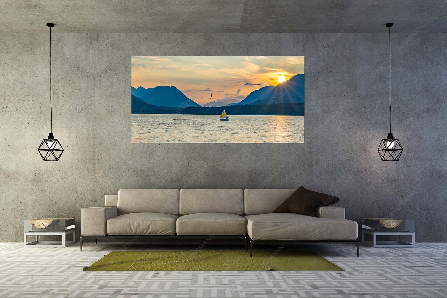 650 Meter lange Slakline über dem Silvensteinstausee - Highline - Größe ca. 200x100cm, Seitenverhältnis 2:1 - Slakline am Silvensteinstausee - weitere Infos unter https://www.kriner-weiermann.de