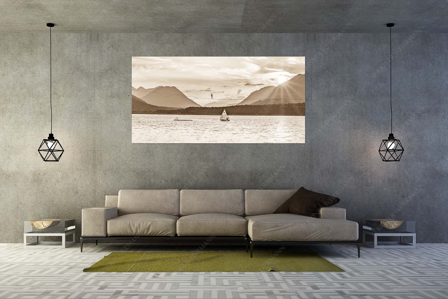 650 Meter lange Slakline über dem Silvensteinstausee - Highline - Größe ca. 200x100cm, Seitenverhältnis 2:1 - Slakline am Silvensteinstausee - weitere Infos unter https://www.kriner-weiermann.de