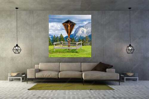 Wegkreuz am Wamberg - Höheres - Größe ca. 160x160cm, Seitenverhältnis 1:1 - Wegkreuz bei Wamberg und Eckbauer - weitere Infos unter https://www.kriner-weiermann.de