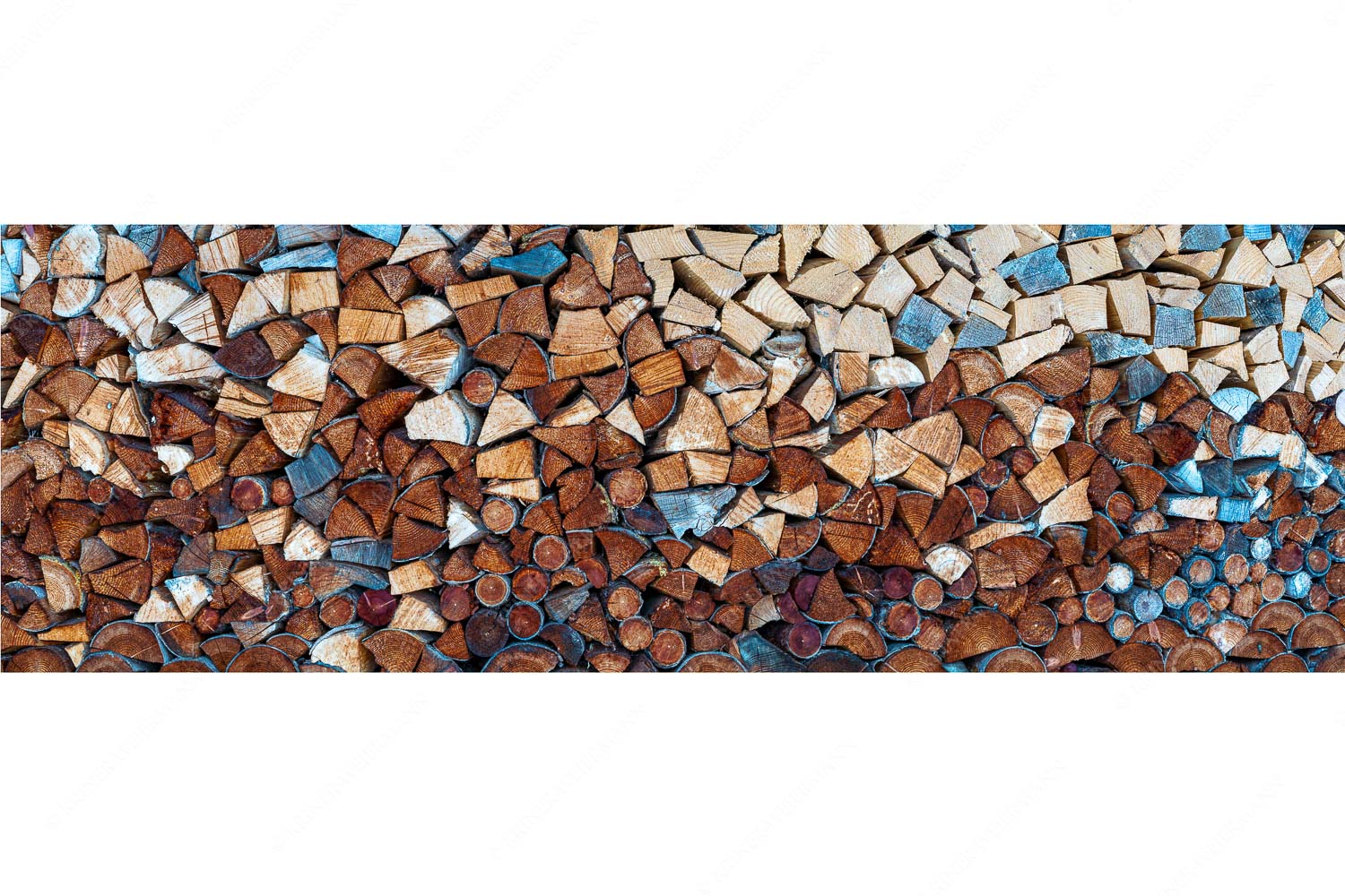 Holzhaufen II – Seitenverhältnis 3:1 — Holzstapel Holzscheite Aufgerichteter Holzhaufen