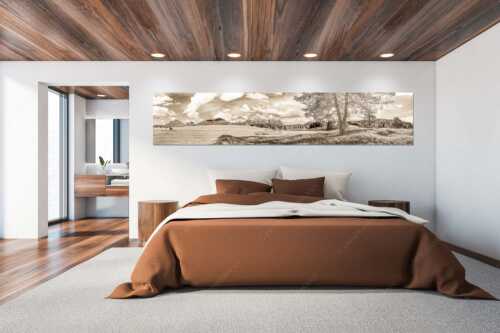 Schafe am Schmalensee mit Blick zum Karwendel - Idylle am See - Größe ca. 300x60cm, Seitenverhältnis 5:1 - Schmalensee Schafe und Karwendel - weitere Infos unter https://www.kriner-weiermann.de