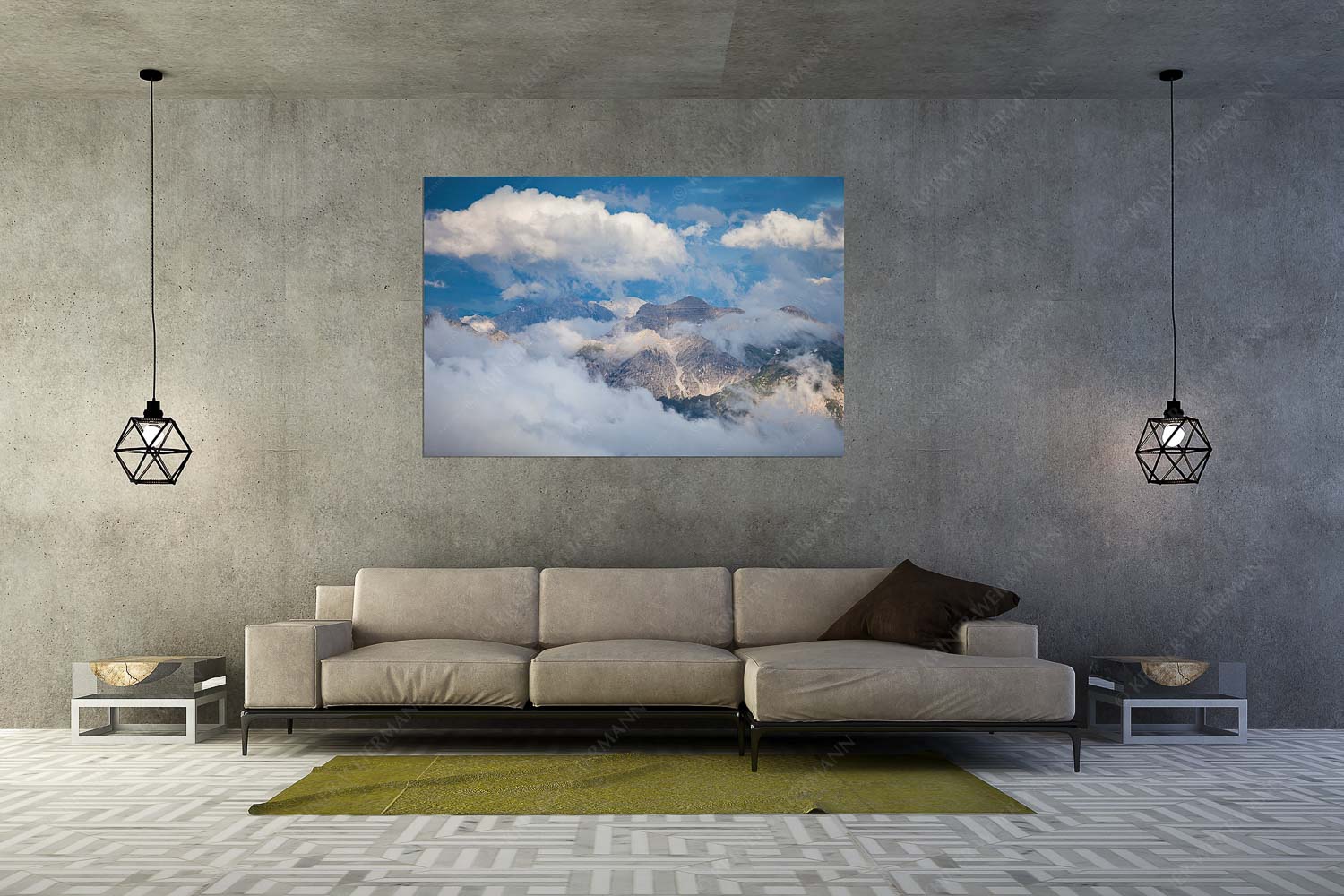 Blick vom Estergebirge hinüber zum Soierngebirge - Ihre Majestät - Größe ca. 180x120cm, Seitenverhältnis 3:2 - Wolkenstimmung mit Soiernspitze - weitere Infos unter https://www.kriner-weiermann.de