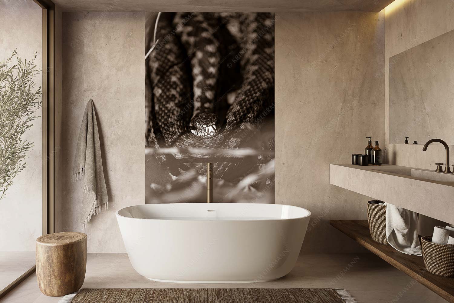 Kreuzotter (Vipera berus) im Kochler Moos - Im Fokus - Größe ca. 160x240cm, Seitenverhältnis 2:3 - Kreuzotter an der Loisach - weitere Infos unter https://www.kriner-weiermann.de