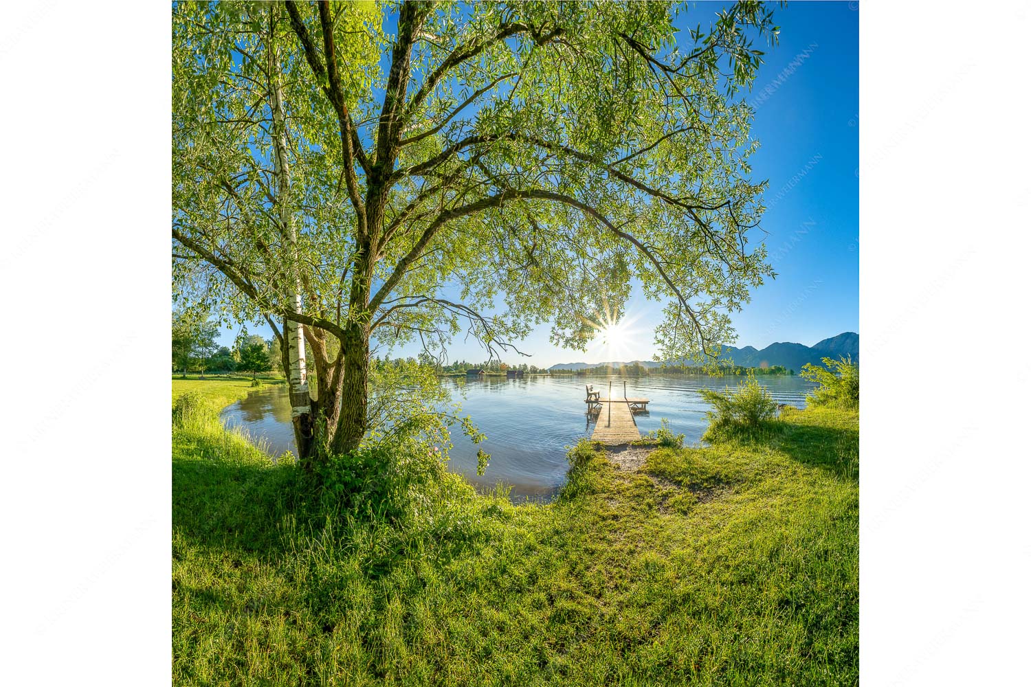 Immer wieder geht die Sonne auf – Seitenverhältnis 1:1 — Kochelsee Blick über den Kochelsee in den Sonnenaufgang