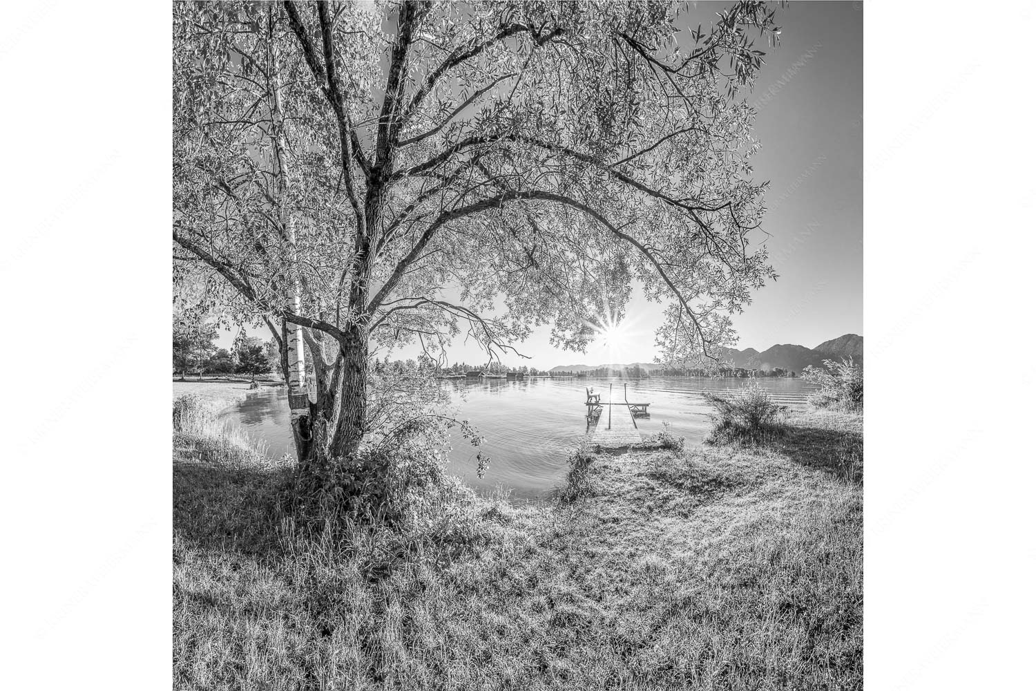 Immer wieder geht die Sonne auf – Seitenverhältnis 1:1 — Kochelsee Blick über den Kochelsee in den Sonnenaufgang