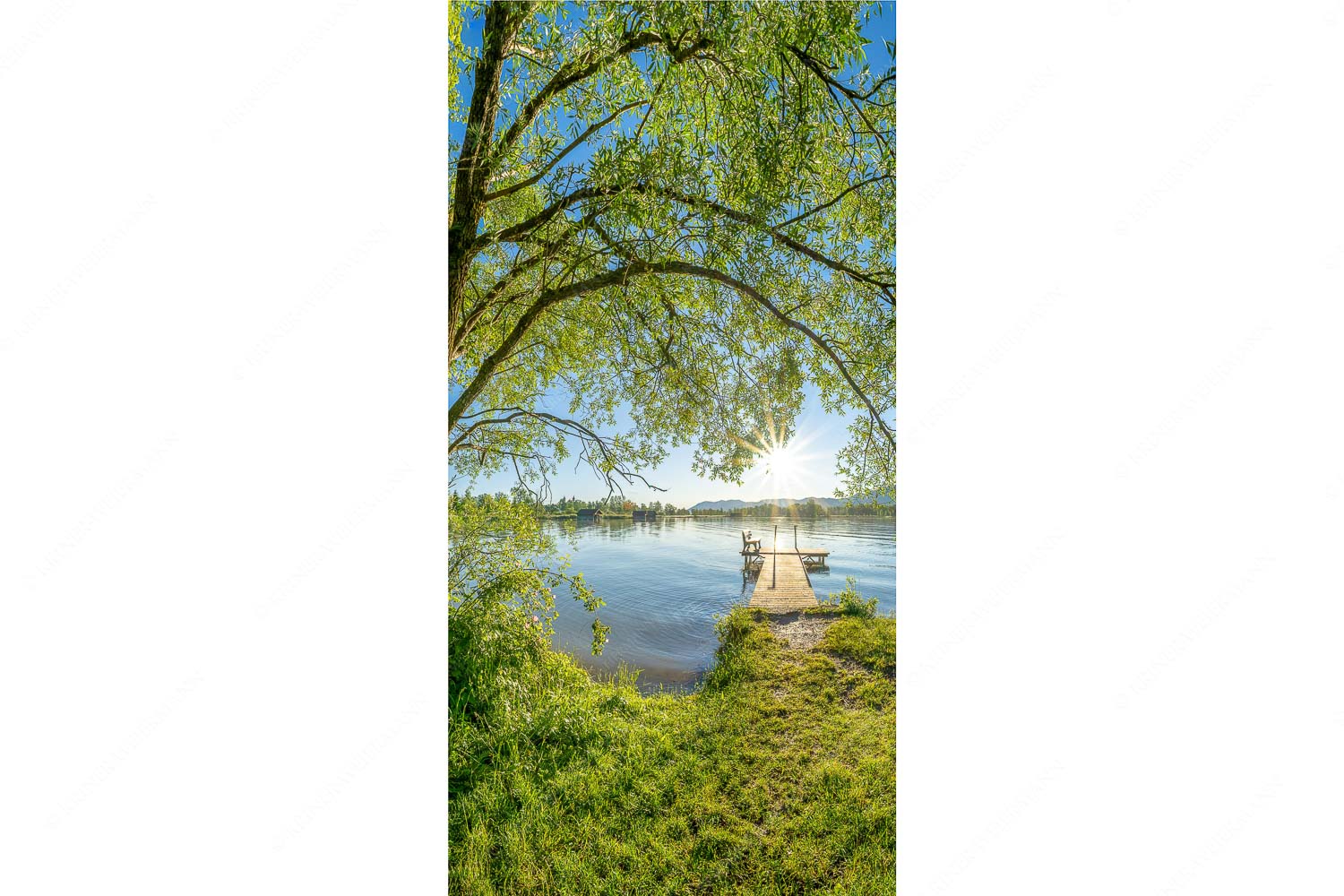 Immer wieder geht die Sonne auf – Seitenverhältnis 1:2 — Kochelsee Blick über den Kochelsee in den Sonnenaufgang