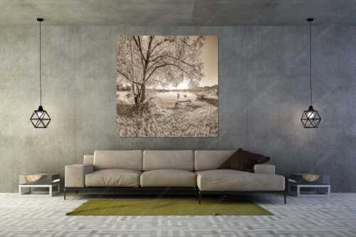 Blick über den Kochelsee in den Sonnenaufgang - Immer wieder geht die Sonne auf - Größe ca. 160x160cm, Seitenverhältnis 1:1 - Kochelsee - weitere Infos unter https://www.kriner-weiermann.de