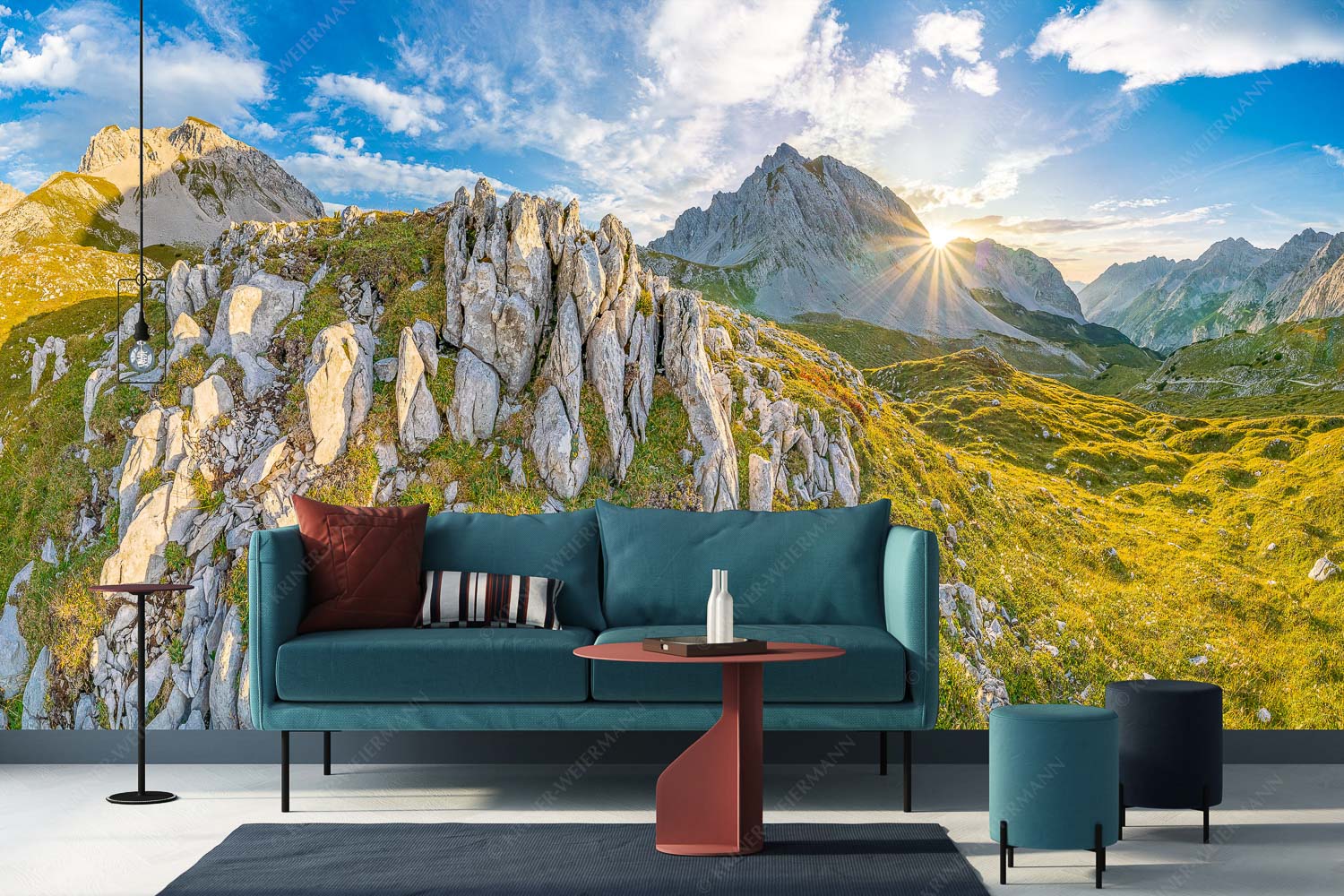 In der Pfeis – Größe ca. 400x200cm, Seitenverhältnis 2:1 — Rumerspitze im Karwendel Sonnenuntergang hinter Rumerspitze im Karwendel - In der Pfeis - Größe ca. 400x200cm, Seitenverhältnis 2:1 - Rumerspitze im Karwendel - weitere Infos unter https://www.kriner-weiermann.de