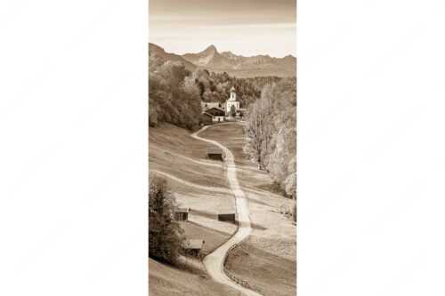 Blick über Kirche St. Anna in Wamberg zum Waxenstein - Kircherl - Seitenverhältnis 1:2 - Wamberg mit Daniel - weitere Infos unter https://www.kriner-weiermann.de