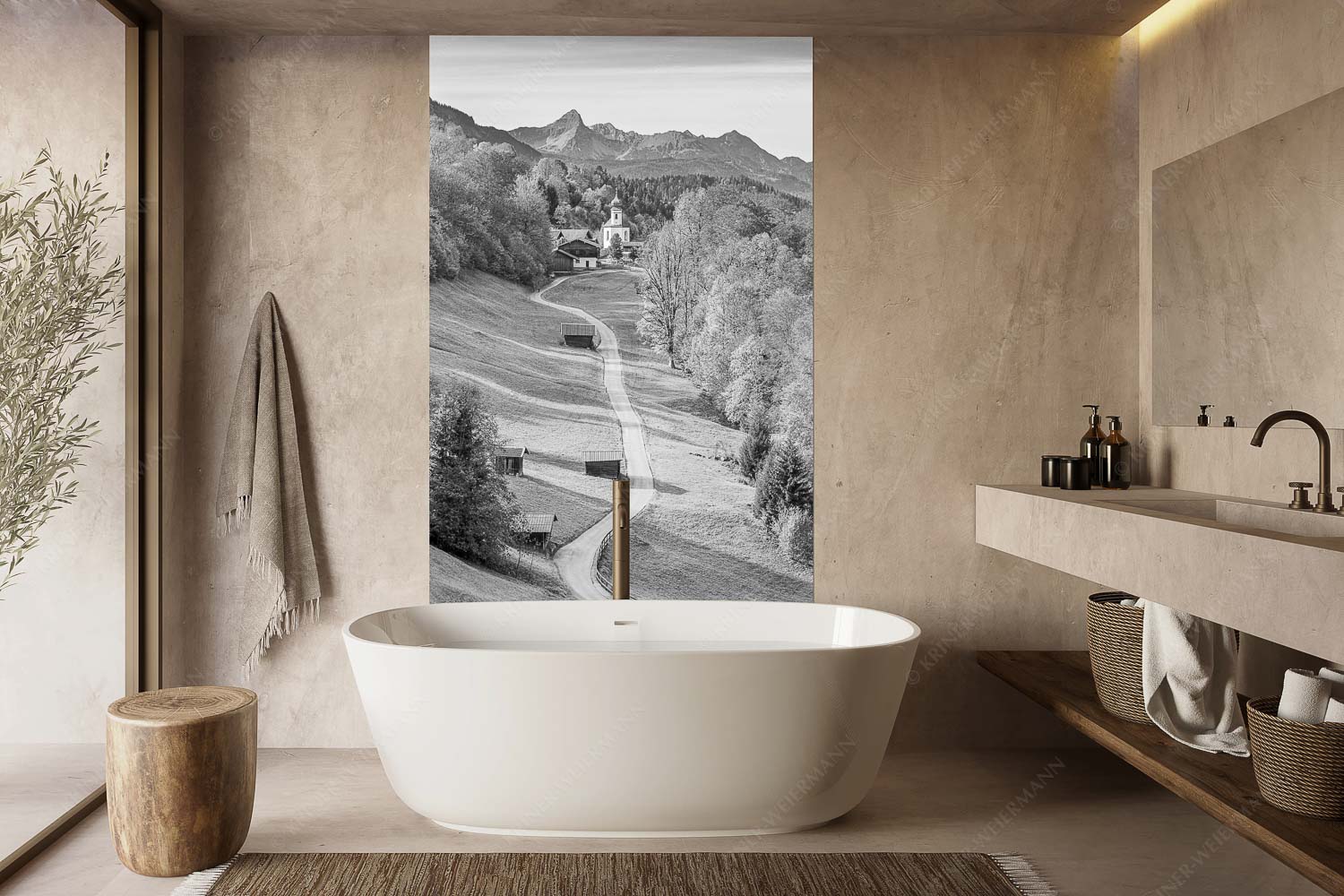 Kircherl – Größe ca. 160x240cm, Seitenverhältnis 2:3 — Wamberg mit Daniel Blick über Kirche St. Anna in Wamberg zum Waxenstein - Kircherl - Größe ca. 160x240cm, Seitenverhältnis 2:3 - Wamberg mit Daniel - weitere Infos unter https://www.kriner-weiermann.de