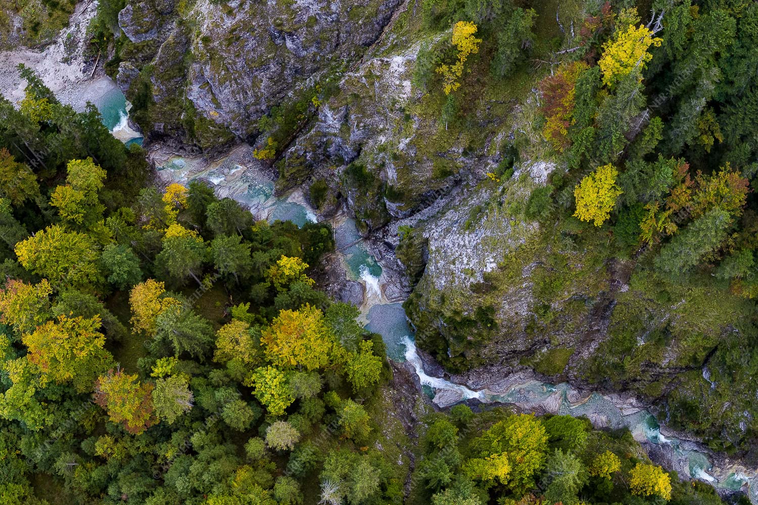 Klammheimlich – Seitenverhältnis 3:2 — Herbstfärbung in der Finzklamm Die ersten Herbstboten in der Finzklamm im Estergebirge