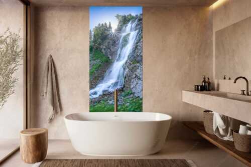 Unterhalb der Soiernhütte fällt dieser eiskalte und klare Wasserfall in das Fischbachtal - Klarer Fall - Größe ca. 100x200cm, Seitenverhältnis 1:2 - Wasserfall im Soierngebirge - weitere Infos unter https://www.kriner-weiermann.de