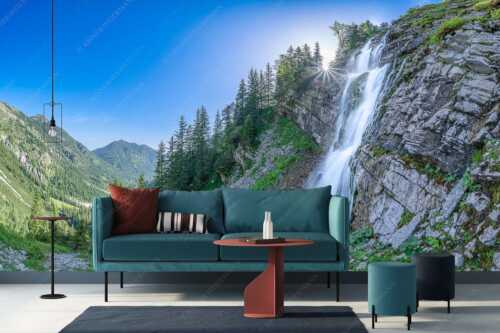 Unterhalb der Soiernhütte fällt dieser eiskalte und klare Wasserfall in das Fischbachtal - Klarer Fall - Größe ca. 400x200cm, Seitenverhältnis 2:1 - Wasserfall im Soierngebirge - weitere Infos unter https://www.kriner-weiermann.de