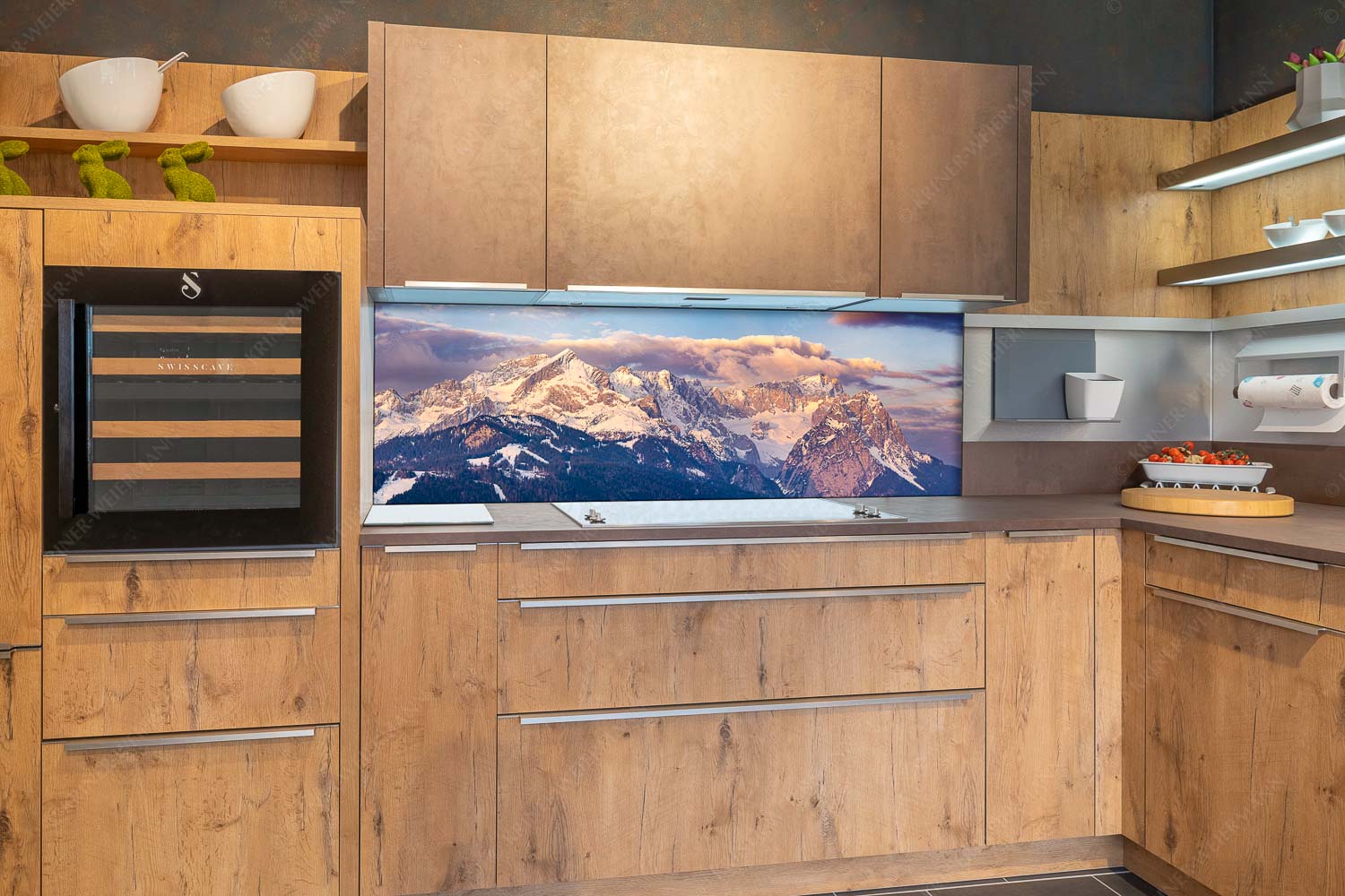 Klassikerkette – Größe ca. 180x60cm, Seitenverhältnis 3:1 — Alpspitze Zugspitze und Waxenstein Blick auf Zugspitzmassiv mit Alpspitze, Zugspitze und Waxenstein - Klassikerkette - Größe ca. 180x60cm, Seitenverhältnis 3:1 - Alpspitze Zugspitze und Waxenstein - weitere Infos unter https://www.kriner-weiermann.de