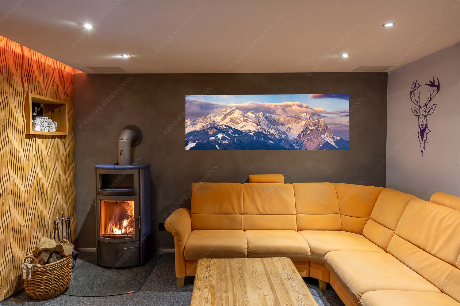 Klassikerkette – Größe ca. 180x60cm, Seitenverhältnis 3:1 — Alpspitze Zugspitze und Waxenstein Blick auf Zugspitzmassiv mit Alpspitze, Zugspitze und Waxenstein - Klassikerkette - Größe ca. 180x60cm, Seitenverhältnis 3:1 - Alpspitze Zugspitze und Waxenstein - weitere Infos unter https://www.kriner-weiermann.de