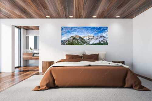 Die Schneeschmelze im Soierngebirge ist in vollem Gange. Der Sommer ist nicht mehr weit. - Klein Kanada - Größe ca. 200x80cm, Seitenverhältnis 2,5:1 - Frühling am Soiernsee - weitere Infos unter https://www.kriner-weiermann.de