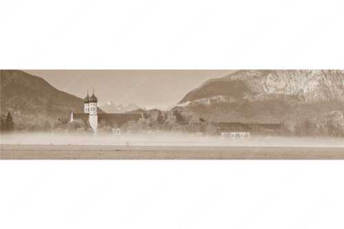 Morgenstimmung am Kloster in Benediktbeuern mit Blick auf die Arnspitzen - Kontemplation - Seitenverhältnis 4:1 - Kloster Benediktbeuern - weitere Infos unter https://www.kriner-weiermann.de