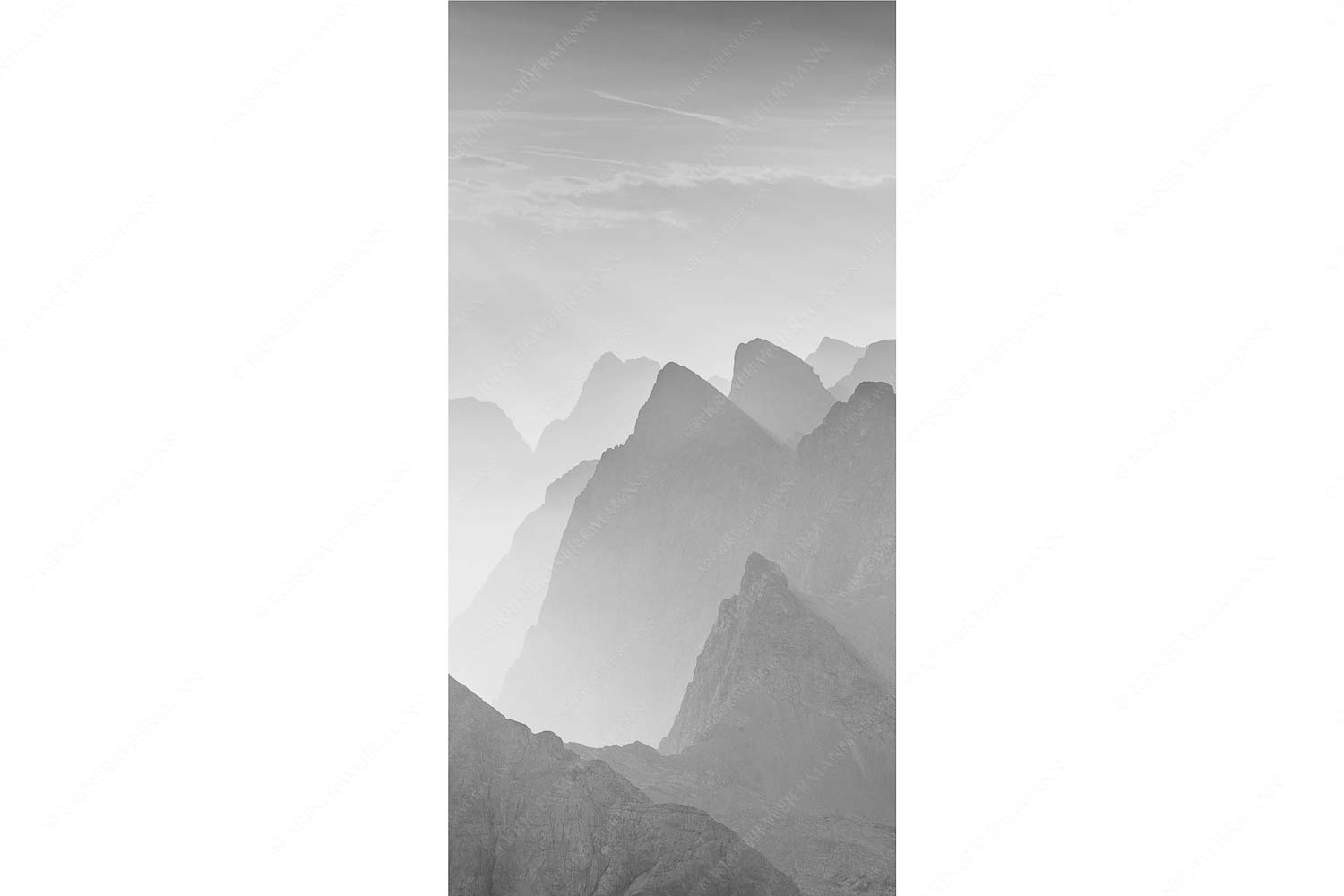 Blick über Moserkarspitze und Lalidererspitze in den Sonnenaufgang