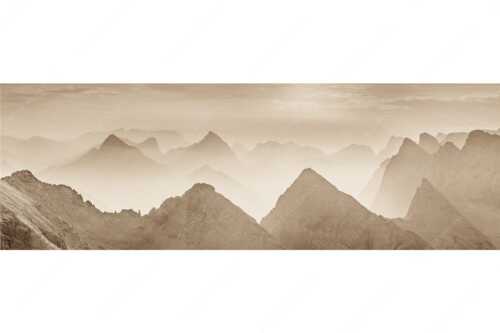 Blick über Moserkarspitze und Lalidererspitze in den Sonnenaufgang - Konturen - Seitenverhältnis 3:1 - Silhouetten im Karwendel - weitere Infos unter https://www.kriner-weiermann.de
