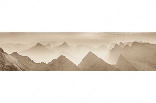 Blick über Moserkarspitze und Lalidererspitze in den Sonnenaufgang - Konturen - Seitenverhältnis 4:1 - Silhouetten im Karwendel - weitere Infos unter https://www.kriner-weiermann.de