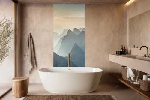 Blick über Moserkarspitze und Lalidererspitze in den Sonnenaufgang - Konturen - Größe ca. 100x200cm, Seitenverhältnis 1:2 - Silhouetten im Karwendel - weitere Infos unter https://www.kriner-weiermann.de