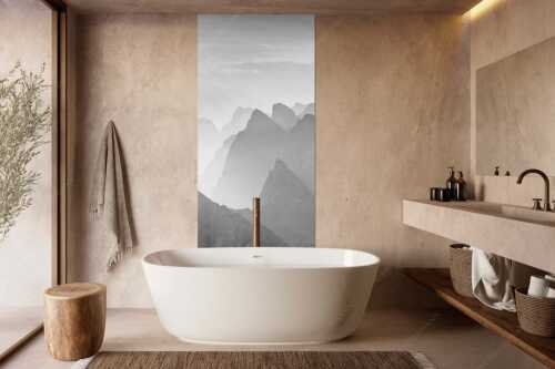 Blick über Moserkarspitze und Lalidererspitze in den Sonnenaufgang - Konturen - Größe ca. 100x200cm, Seitenverhältnis 1:2 - Silhouetten im Karwendel - weitere Infos unter https://www.kriner-weiermann.de