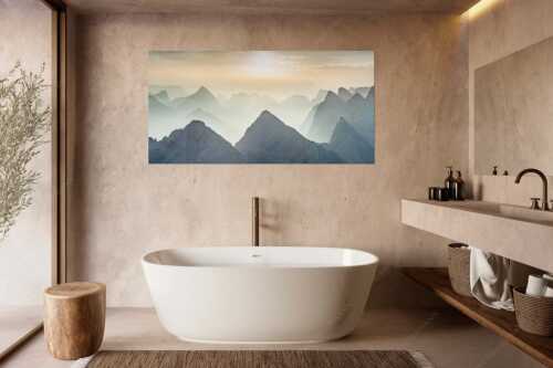 Blick über Moserkarspitze und Lalidererspitze in den Sonnenaufgang - Konturen - Größe ca. 180x90cm, Seitenverhältnis 2:1 - Silhouetten im Karwendel - weitere Infos unter https://www.kriner-weiermann.de